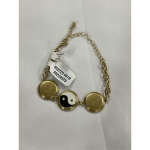 NWT Free People Eleni Bracelet adjustable  Yin Yang Gold